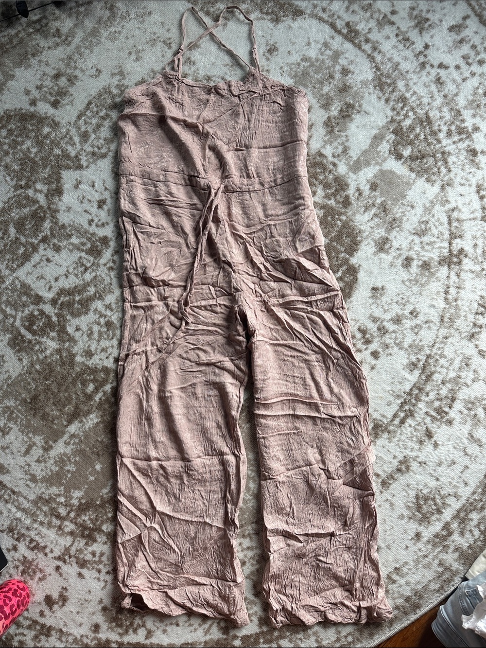 Forever 21 Dusty Rose Strappy Jumpsuit